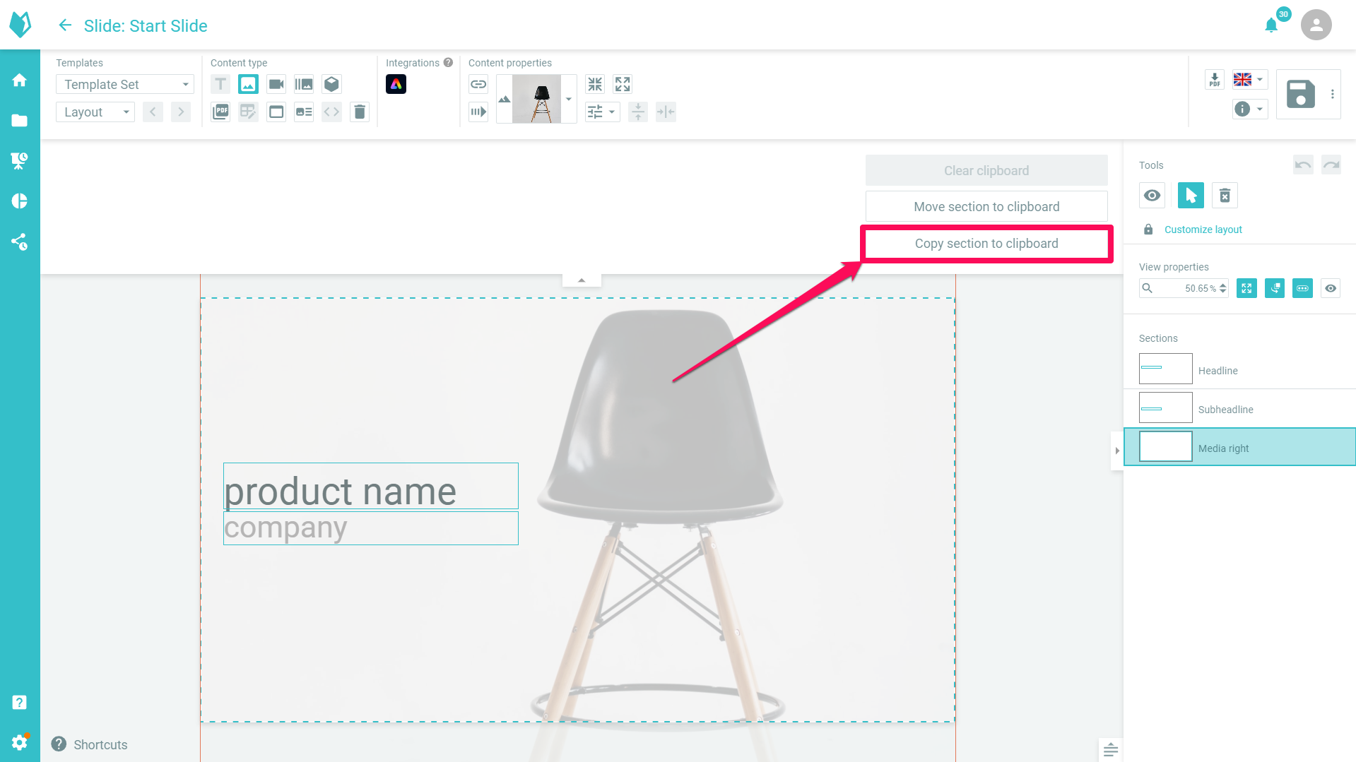 Copy Section to Clipboard