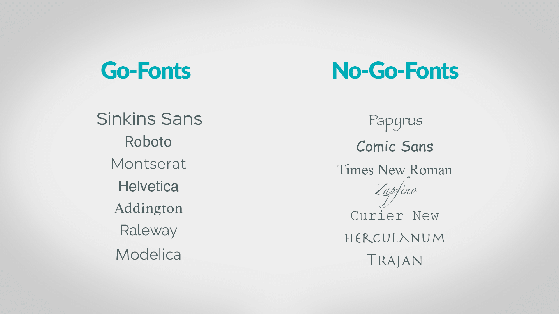 These are the best and worst fonts for professional presentations. 