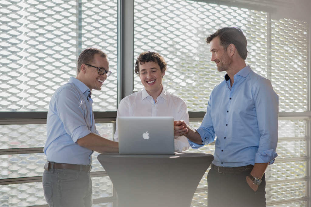 COO Martin Behrens, CTO Sebastian Gierlinger und CEO Lukas Keller