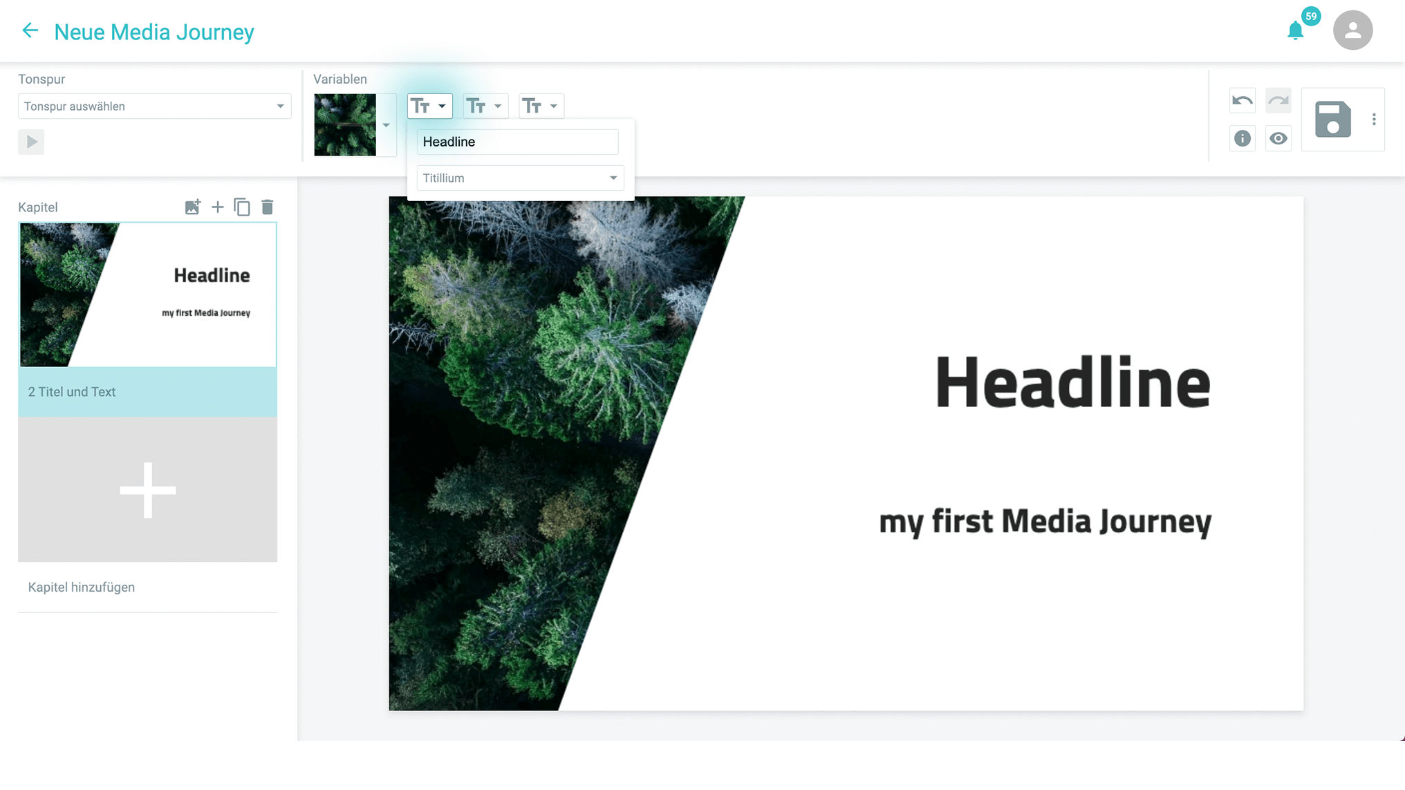 Adjust fonts and colors in your Media Journey